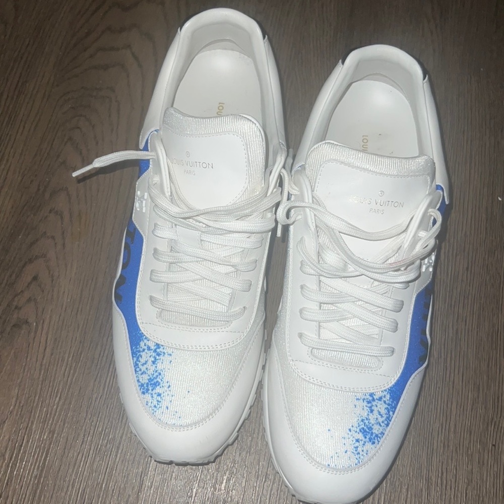 White/Ocean Blue Louis Vutton Sneakers